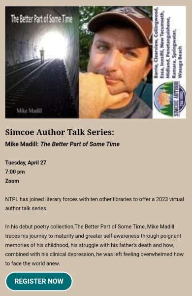 Poster from Simcoe Author Talk Series