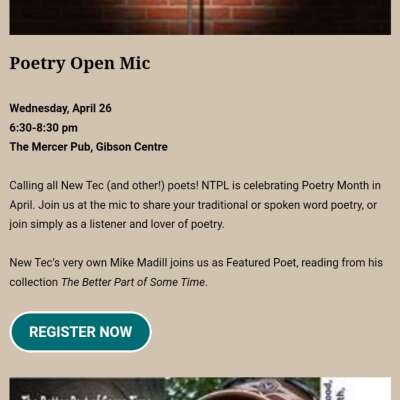 New Tecumseth Public Library Poetry Open Mic Night